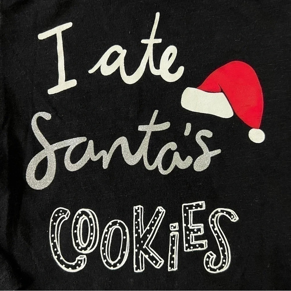 “I ate Santa’s Cookies” girls size 5 long sleeve tee shirt - Picture 2 of 4